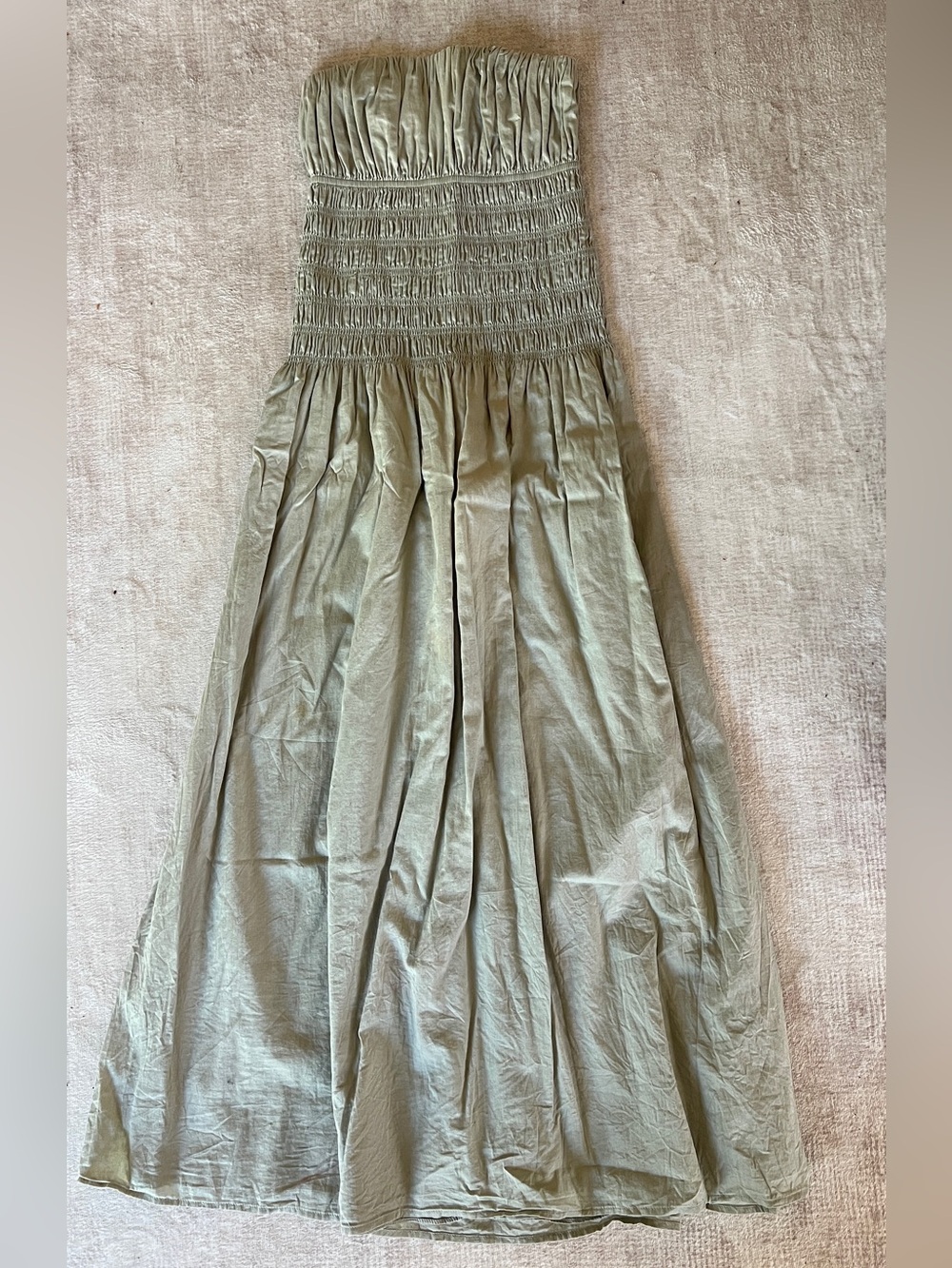Abercrombie & Fitch Olive Green Smocked Maxi dress